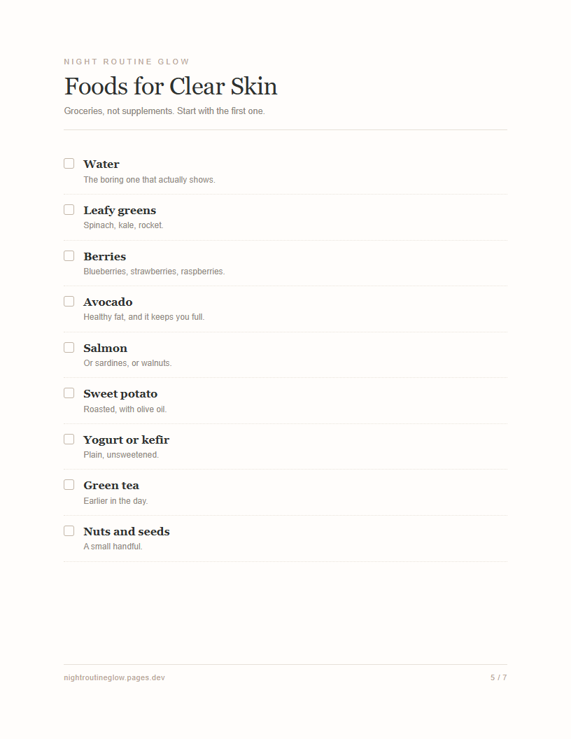 Foods for clear skin page